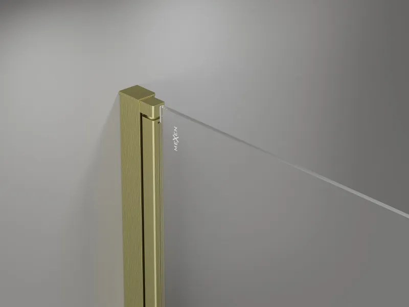 Mexen Mist-F Duo opvouwbare douchecabine 90 x 90 cm, transparant, goud geborsteld - 8A6-090L-090P-55-00
