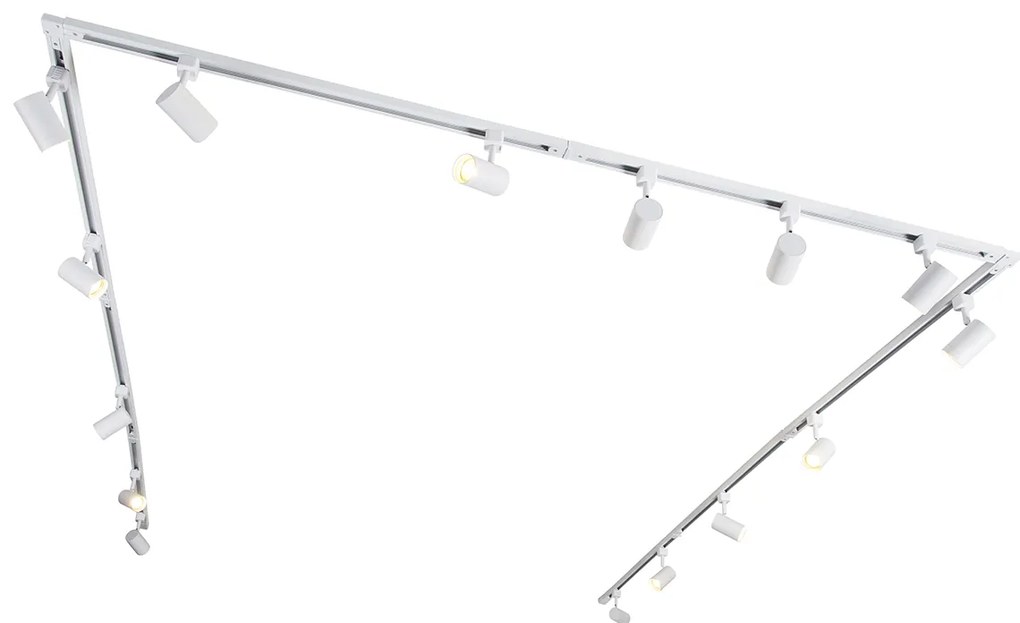 Modern 1-fase railsysteem met 15 spots wit - Iconic Jeana