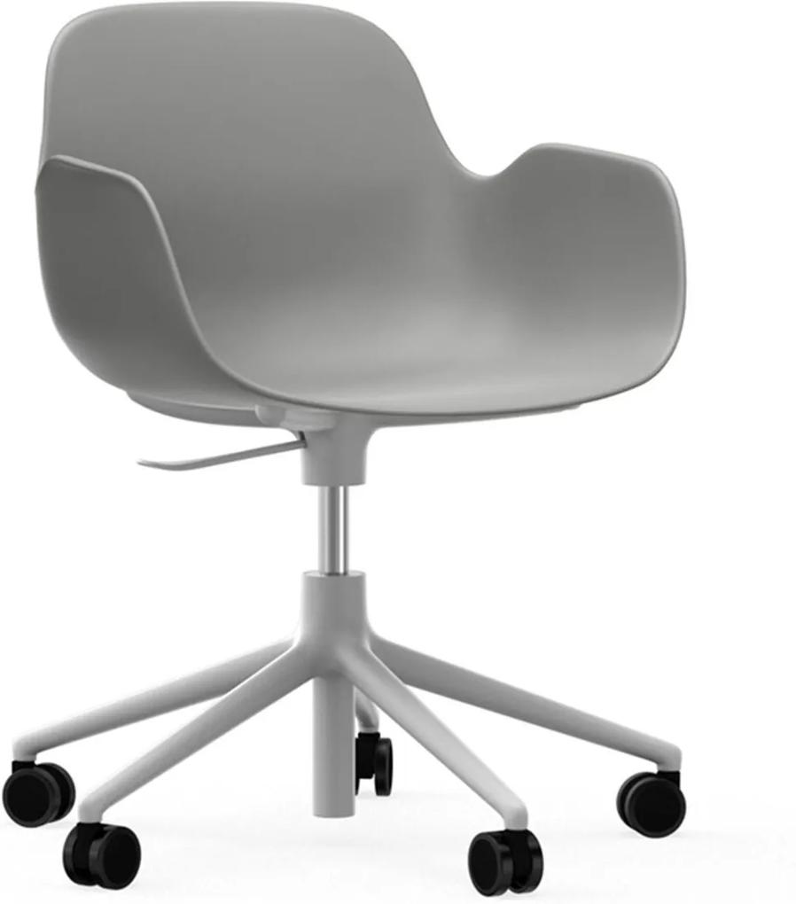 Normann Copenhagen Form Armchair bureaustoel met wit onderstel grijs