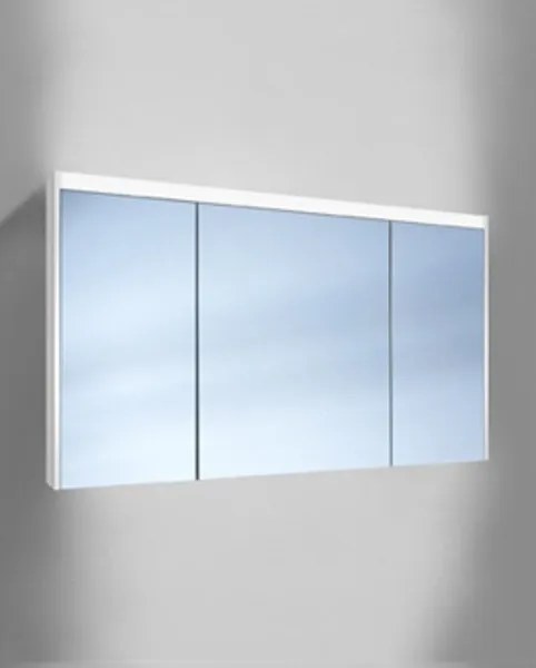 Schneider O-Line spiegelkast met 3 deuren (35/60/35) met LED verlichting boven 130x74.5x15.8cm v. op- of inbouwmontage 1651320202