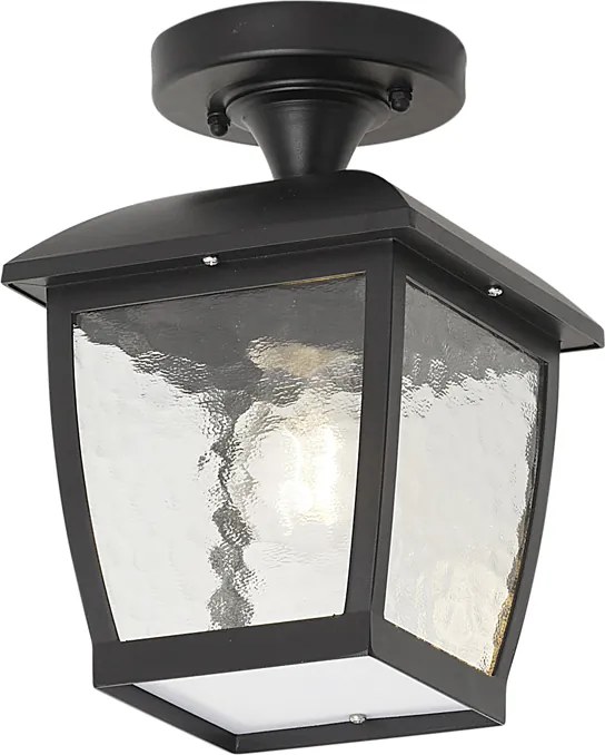 Klassieke plafondlamp zwart IP44 - Leuven