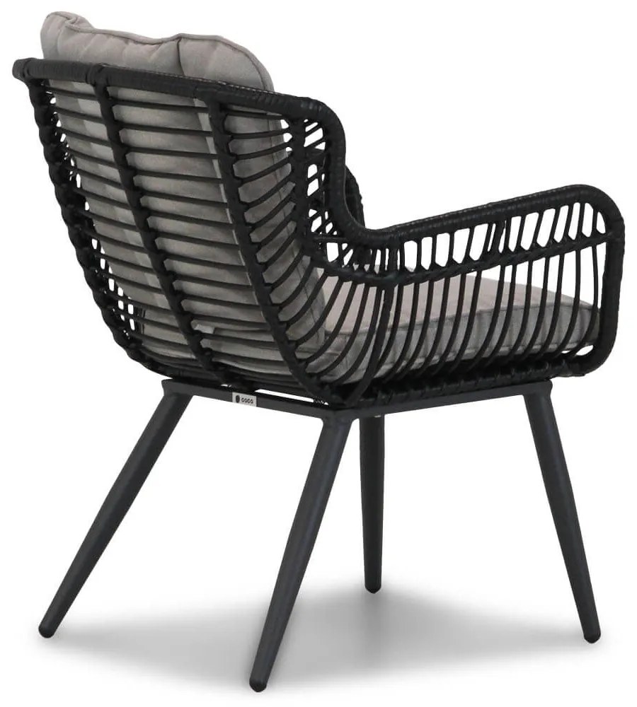 Coco Azzano Dining Tuinstoel Aluminium/wicker Zwart