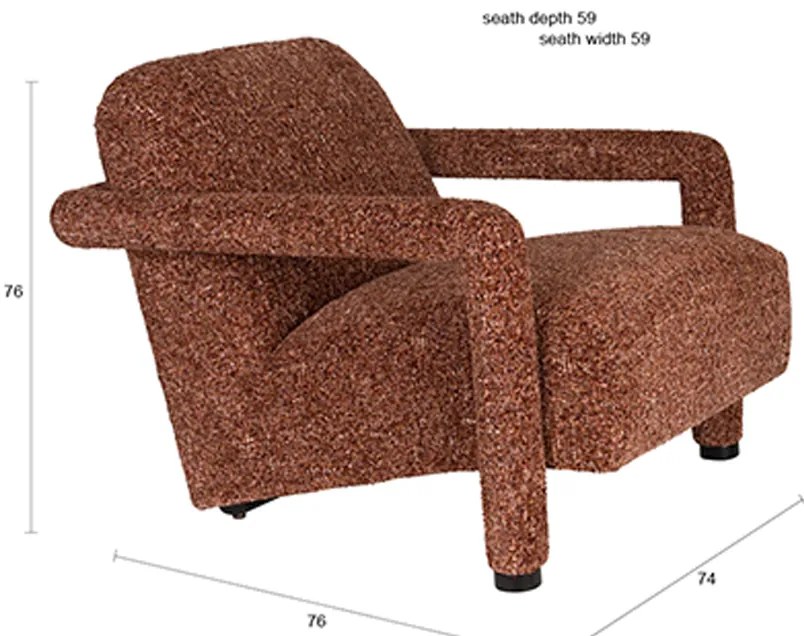 Dutchbone Kent Grof Geweven Fauteuil Rood