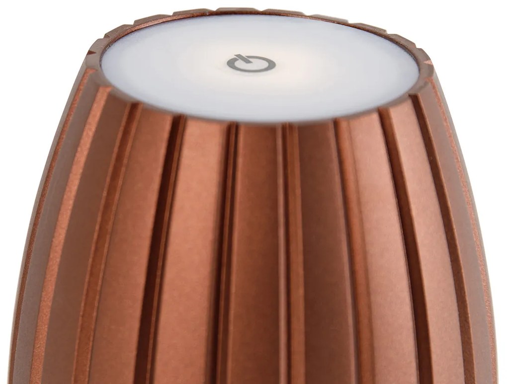 LED Tafellamp rood 3-staps dimbaar in kelvin oplaadbaar - Dolce Modern rond Binnenverlichting Lamp