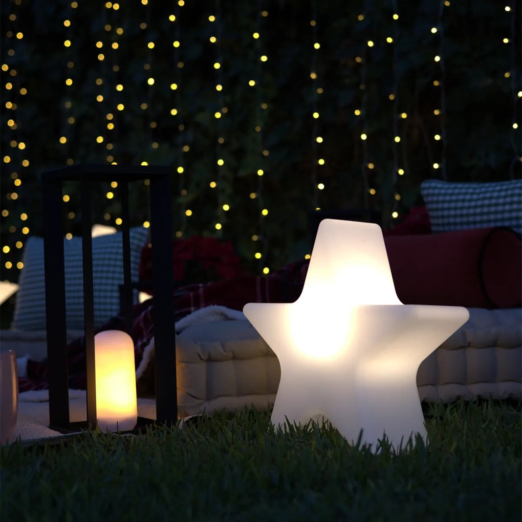 Kerst vloerlamp wit 45cm incl. LED solar en oplaadbaar RGBW - Nova