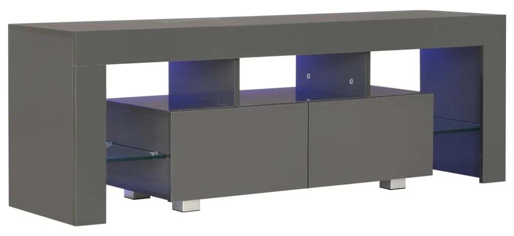 vidaXL Tv-meubel met LED-verlichting 130x35x45 cm hoogglans grijs