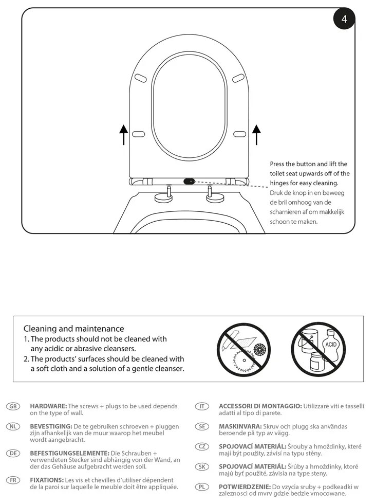 Differnz wand toilet rimless/zitting mat wit