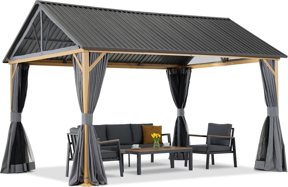 Aluminium tuinpaviljoen Teramo Premium 3x5,8 m Garden Point