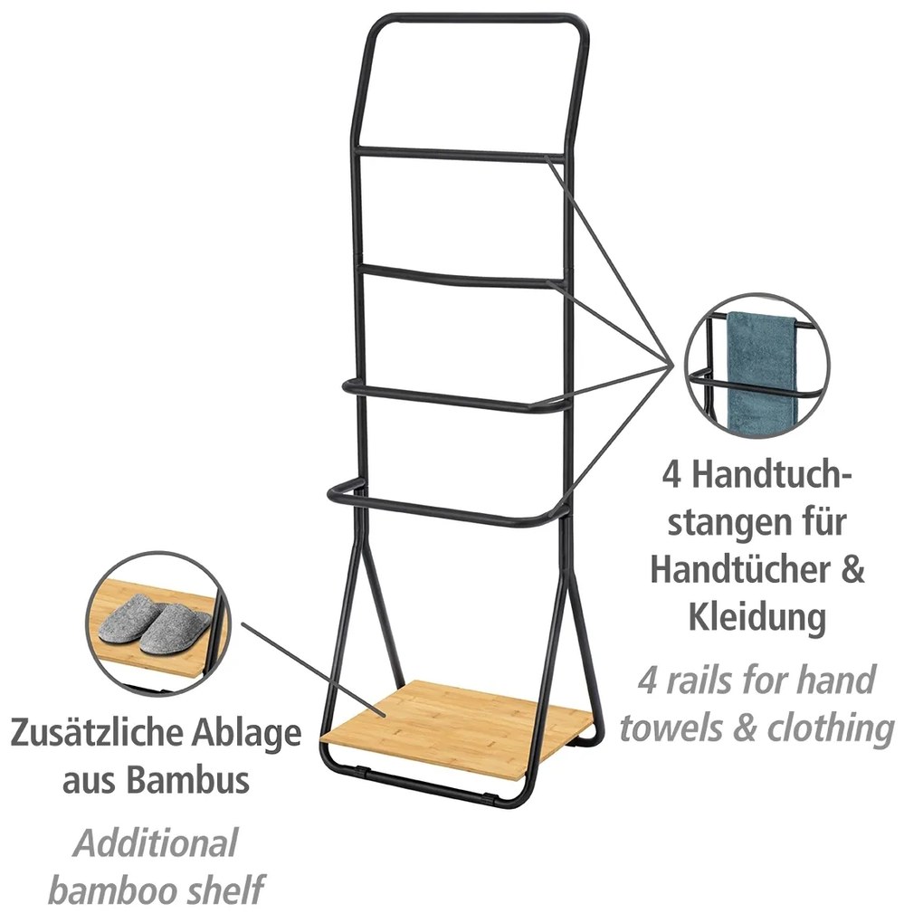 Wenko Verona handdoekhouder zwart mat