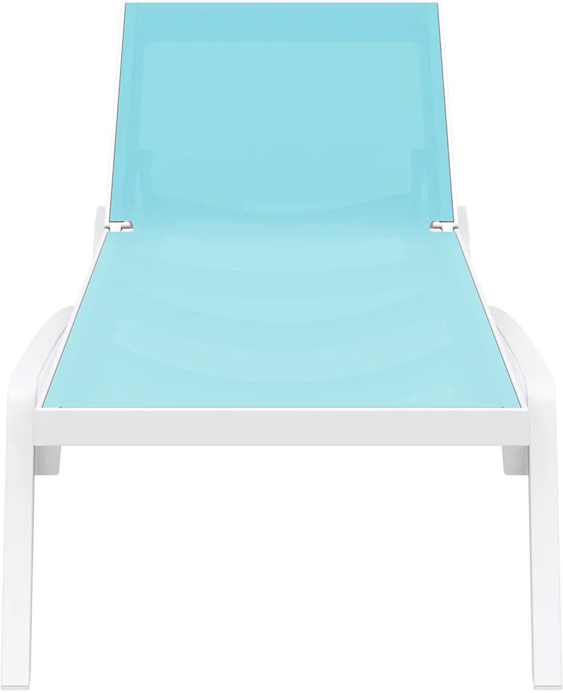 Siesta Exclusive Ligbed - Pacific - Wit - Turquoise - Stapelbaar - Verstelbaar - Siesta