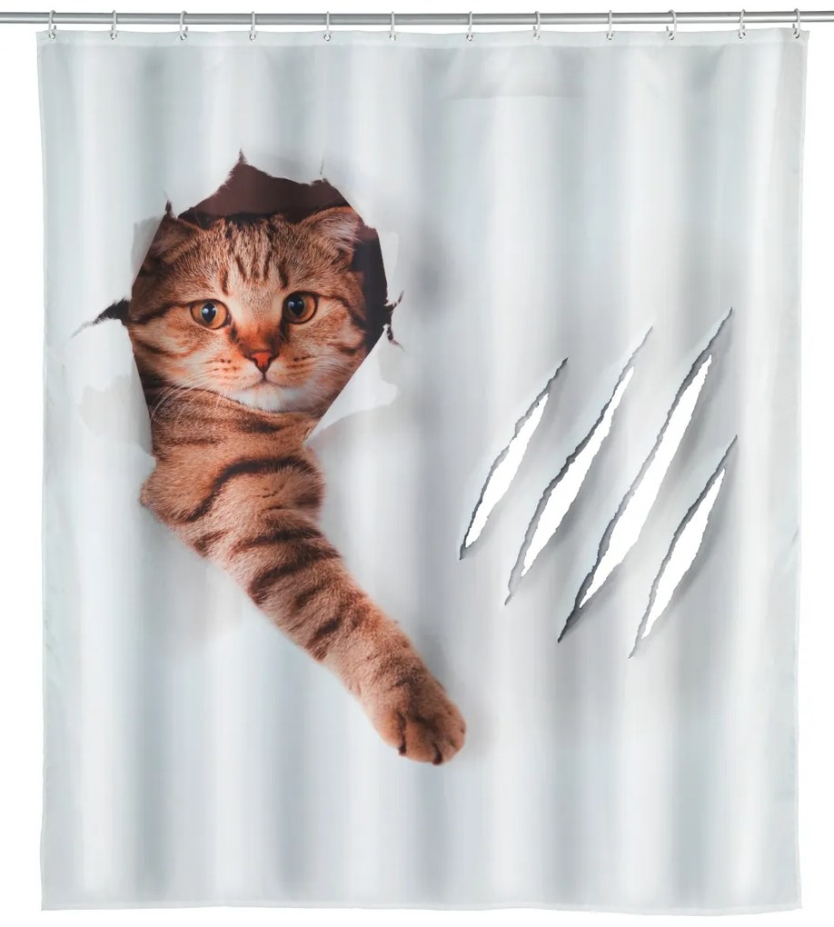 Wenko douchegordijn 180x200cm Cat inclusief ringen