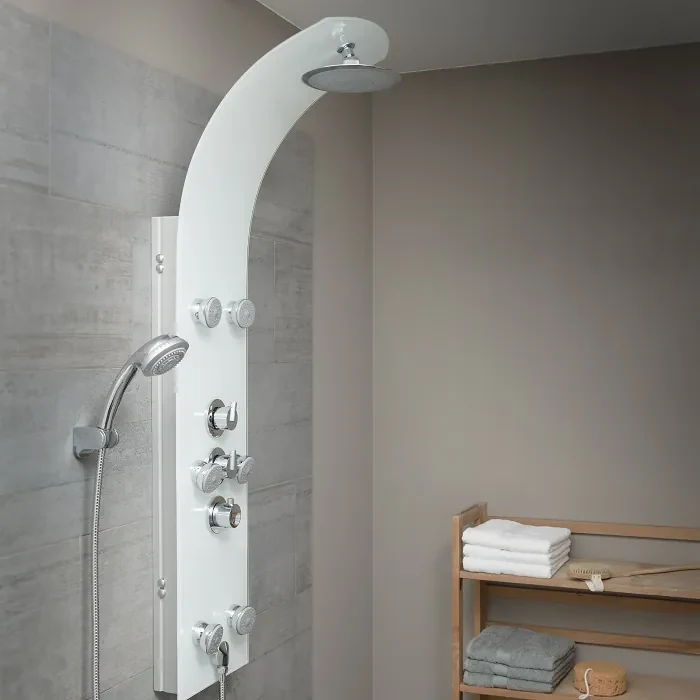 Schutte LANZAROTE Glas-douchepaneel, wit