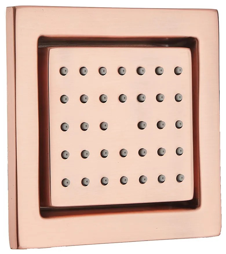 Saniclear Copper inbouw massage jet vierkant geborsteld koper