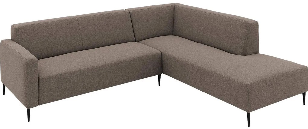 Goossens  Key West bruin, stof, 2,5-zits, modern design met ligelement rechts