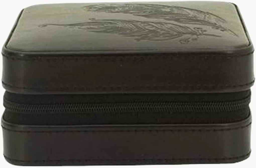 Kunstleren/fluwelen sieradendoos Boho met spiegel