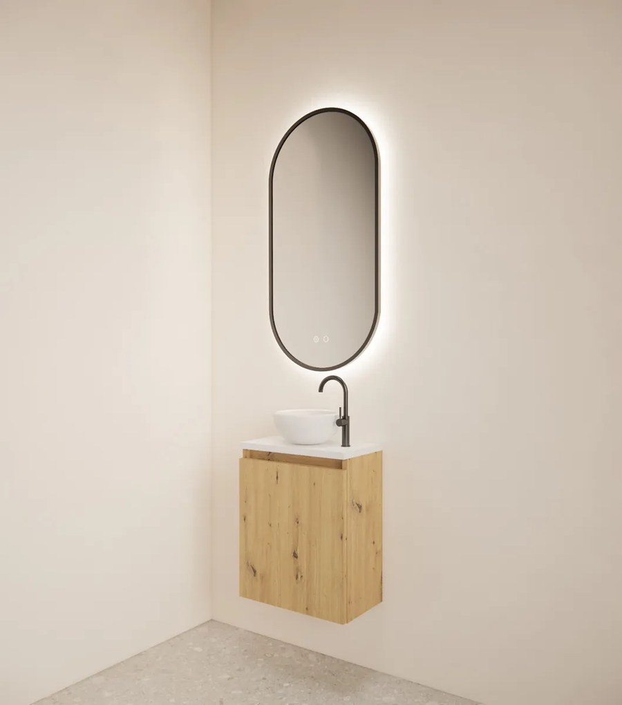 Gliss Design Echo toiletmeubel 40cm artisan eiken met toppaneel wit mat