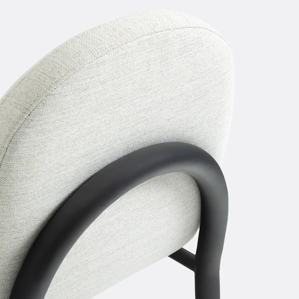 Set van 2 stoelen in stof en zwart metaal, Polly