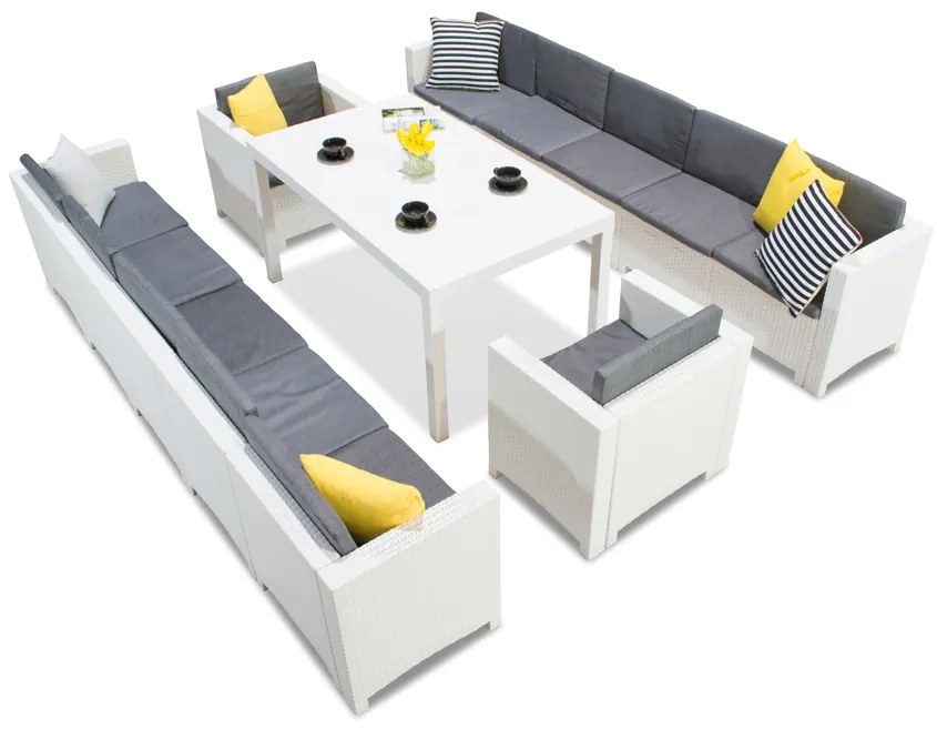 Colorado Apetito Max 12 wit Bica technorattan set met twee grote banken