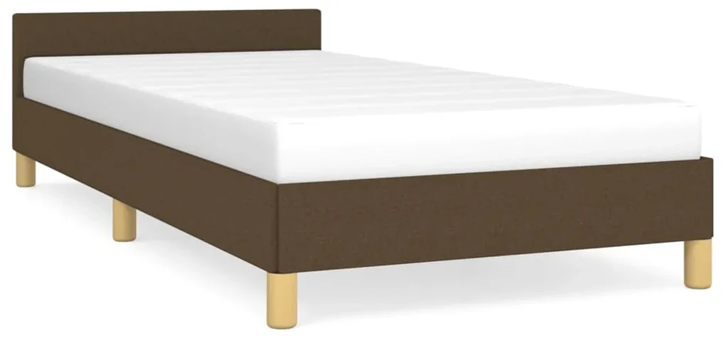 vidaXL Bedframe met hoofdeinde stof donkerbruin 100x200 cm