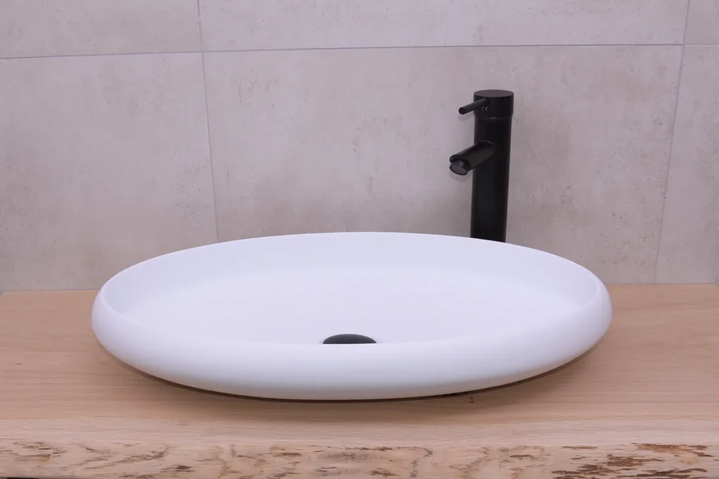 Saniclear Enjoy solid surface waskom 60x40cm mat wit