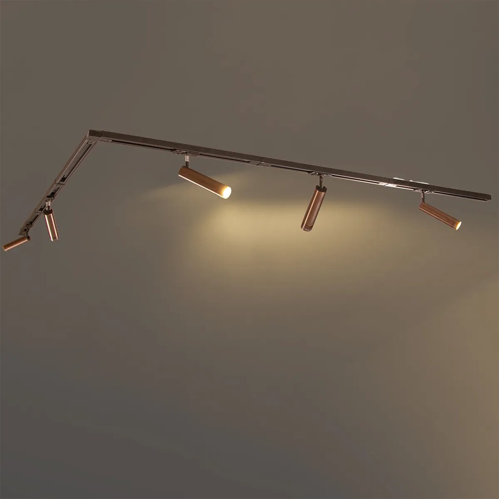 Modern railsysteem met 5 spots donker brons 1-fase GU10 35mm - Iconic Jeana Luxe