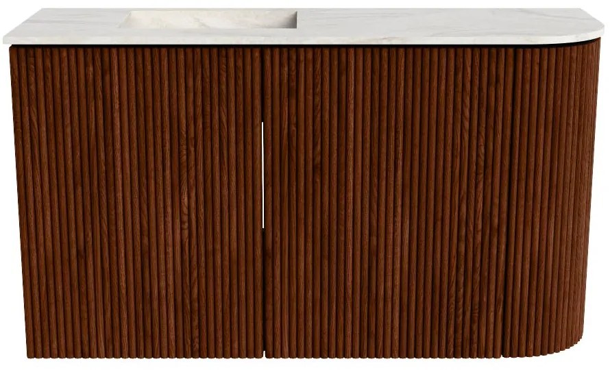 Mondiaz Joya DLux 70cm toiletmeubel ronding rechts ruby met wastafel faye links 1 kraangat ostra