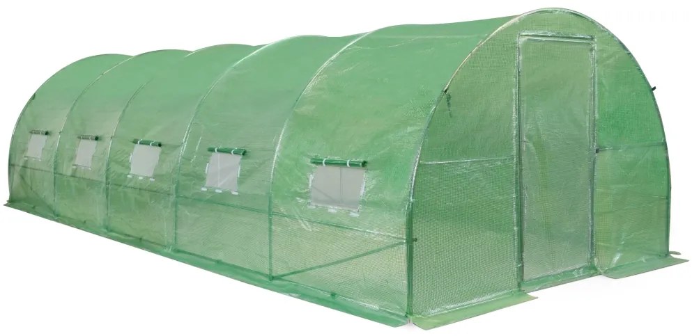 Folietunnel met metalen frame 3x8m Petunia Garden Point groen met deur