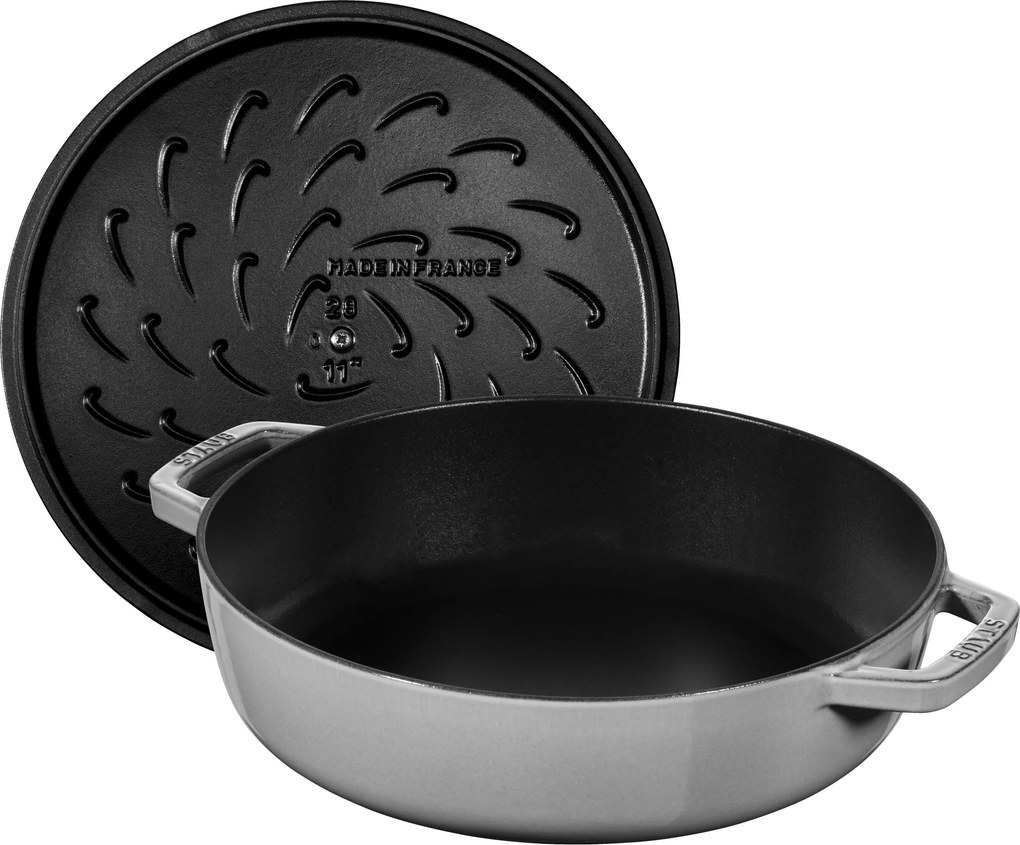 Staub Braisers Sauteerpan Chistera 24 cm / 2,5 l, Grafietgrijs - Braisers - Staub