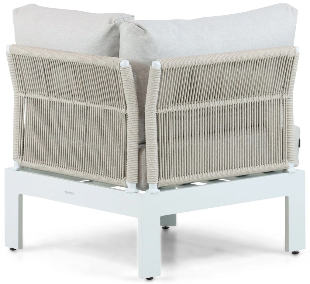 Hoek loungeset 5 personen Aluminium Wit Lifestyle Garden Furniture Lorenzo