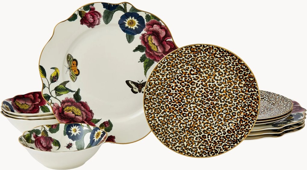 Fine Bone China servies set Creatures of Curiosity, 12-delig