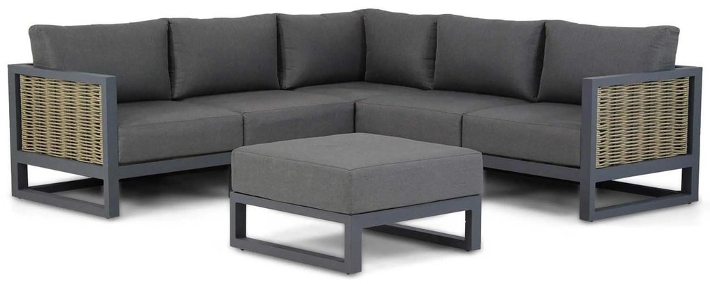 Hoek loungeset 5 personen Aluminium/wicker Grijs Santika Furniture Santika
