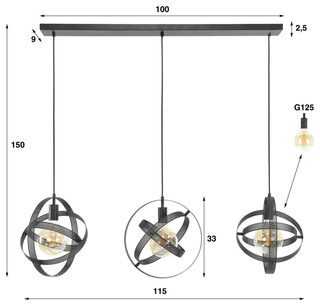 Hanglamp Metaal Gaas