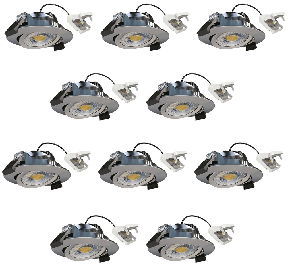Liv Inbouwspot Brushed 10 stuks