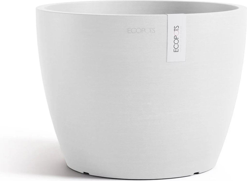 Ecopots bloempot Stockholm 24 - Rond - Pure White - Diameter 23,3 x H17,7 cm