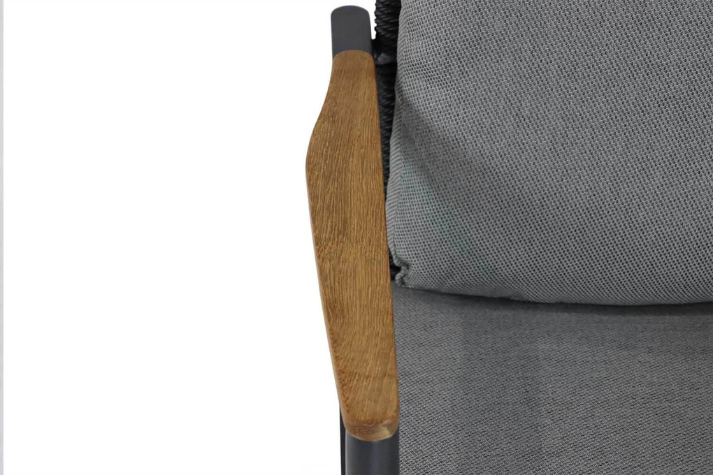 Tuinset Ronde Tuintafel 6 personen 150 cm Aluminium/rope Grijs Coco Ralph/Fabriano