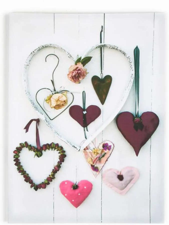 Graham & Brown canvas Hearts Compendium - paars - 50x70 cm - Leen Bakker