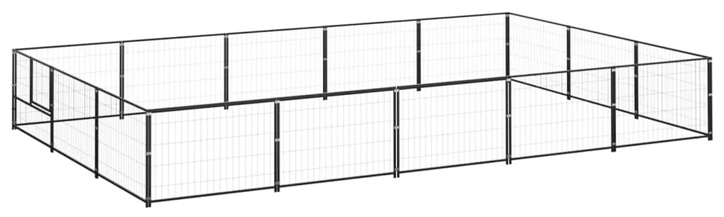 vidaXL Hondenkennel 15 m² staal zwart