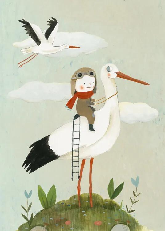 Ilustratie The stork is coming, Judith Loske, (30 x 40 cm)