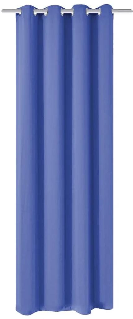 vidaXL Gordijn met metalen ringen verduisterend 270x245 blauw