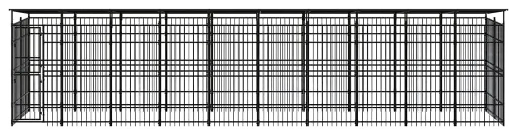 vidaXL Hondenkennel met dak 18,43 m² staal