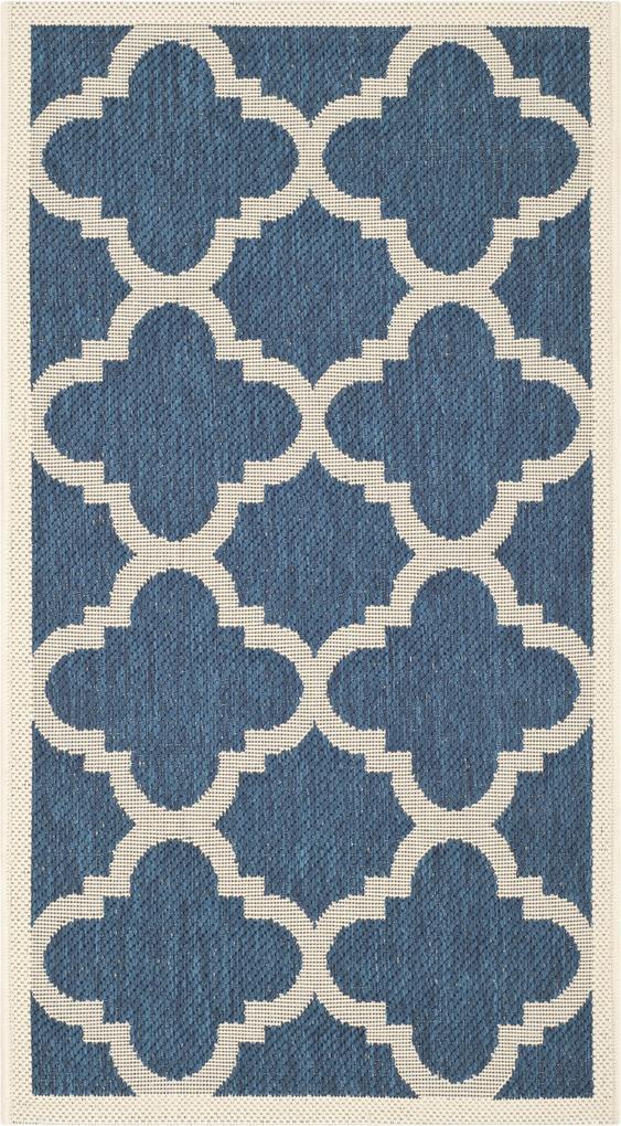 Safavieh | In- & outdoor vloerkleed Mali 90 x 150 cm marineblauw, beige vloerkleden polypropyleen vloerkleden & woontextiel vloerkleden