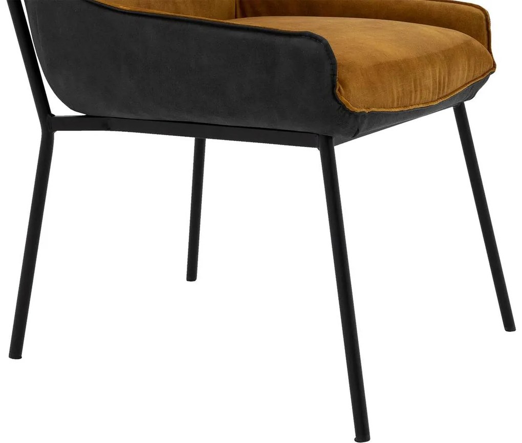 Goossens Excellent Eetkamerstoel Matteo geel stof leuning, elegant chic