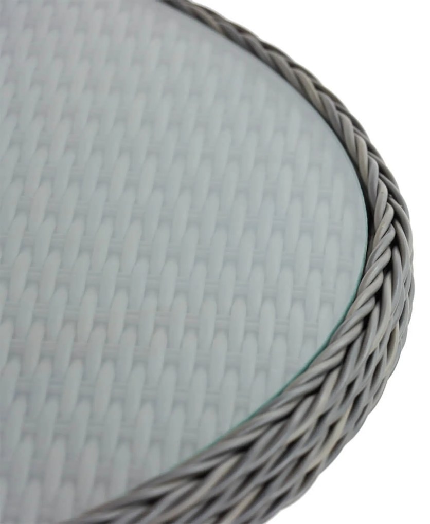 Dining Tuintafel Rond rond 120 cm Wicker Grijs Buckingham
