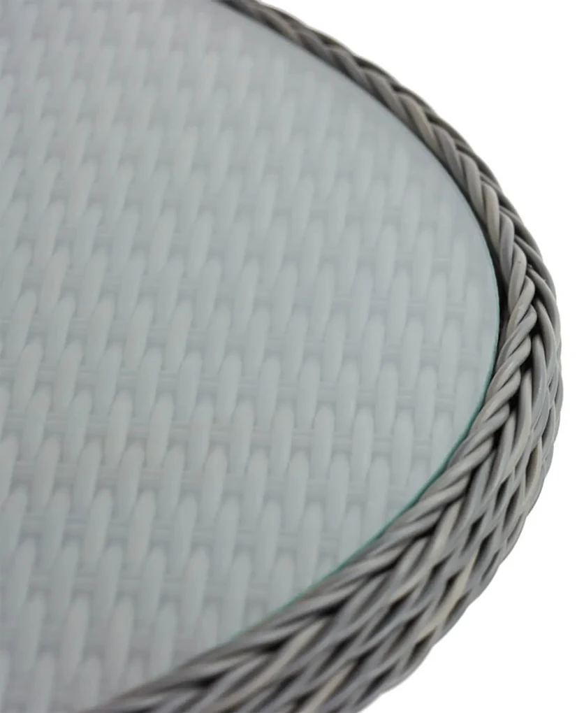 Tuinset Ronde Tuintafel 4 personen 120 cm Wicker Grijs Garden Collections Buckingham/Buckingham