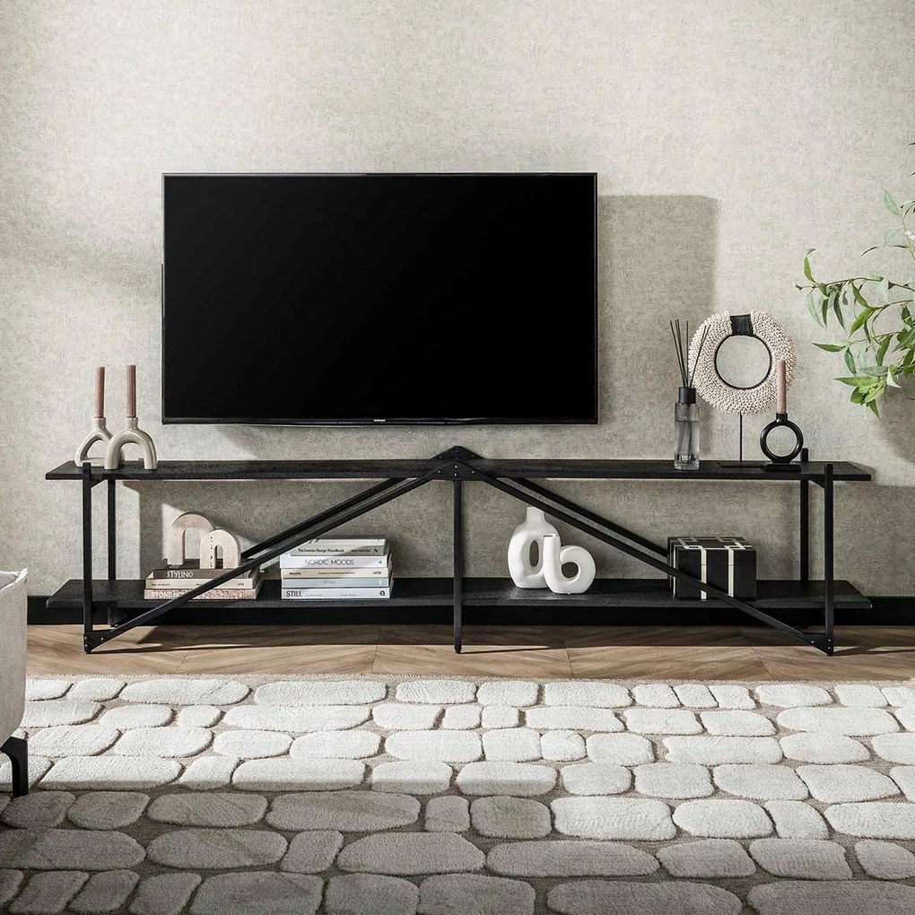Tv-meubel 220 Cm Industrieel Minimalistisch - 220x35x51cm.
