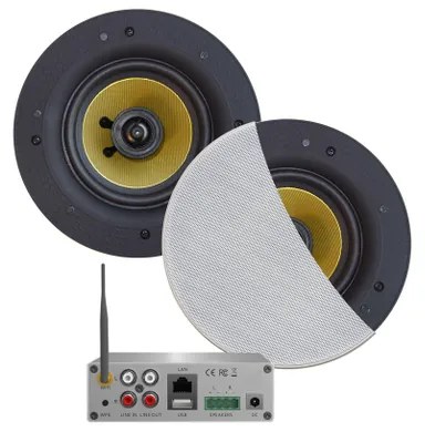 Aquasound WiFi Audio wifi-audiosysteem - (airplay - dlna) - 70 watt - incl zumba speakers wit (230 mm) - . 230v/24v - lan / wlan wma70-zw