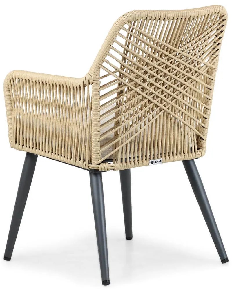 Tuinset 6 personen 240 cm Aluminium/wicker Taupe Coco Vedra/Diogo