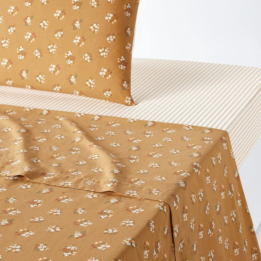 Plat laken in gewassen katoen, Francine