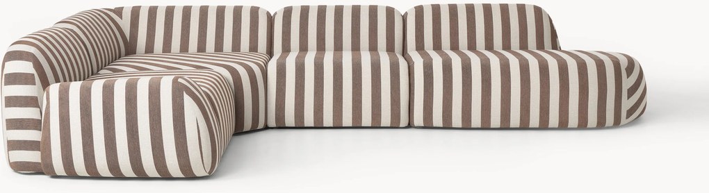 XL modulaire gestreepte hoekbank Wolke