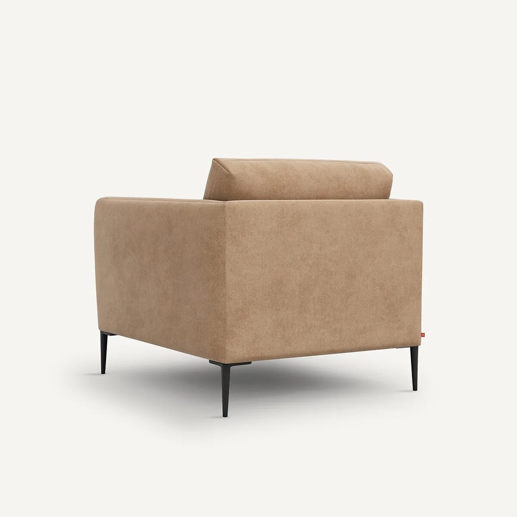 Fauteuil in stonewashed fluweel, Oscar, ontwerp E. Gallina